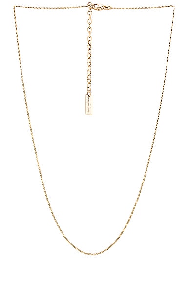 Saint Laurent Thin Gourmette Chain Necklace in Light Gold