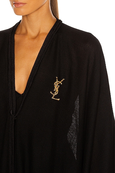 Saint Laurent Textured Crocodile Ysl Brooch In Gold