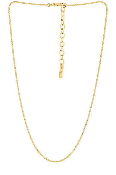 Saint Laurent Snake Chain Necklace in Metallic Gold
