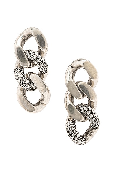 Rhinestone Thick Curb Chain Earrings