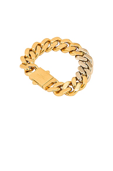 Saint Laurent Chain Bracelet in Metallic Gold