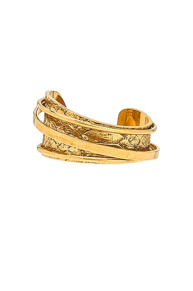 Saint Laurent Moderniste Bracelet in Metallic Gold