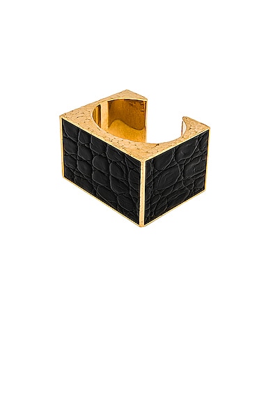 Saint Laurent Croc Bracelet in Black