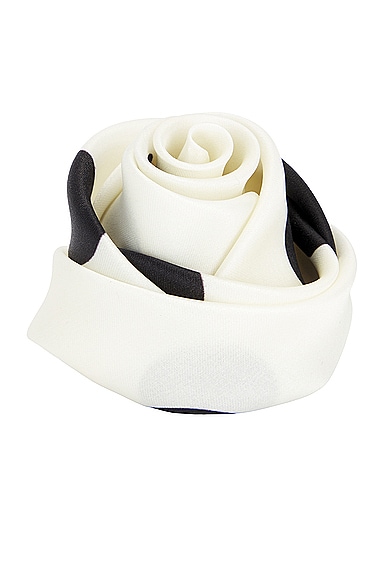 Rolled Rose Brooch in White