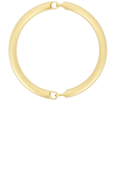 Shop Saint Laurent Smooth Tube Necklace In Gold