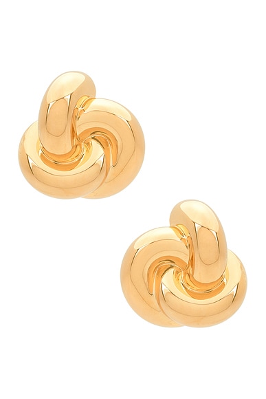 Oversize Knot Earrings in Metallic Gold