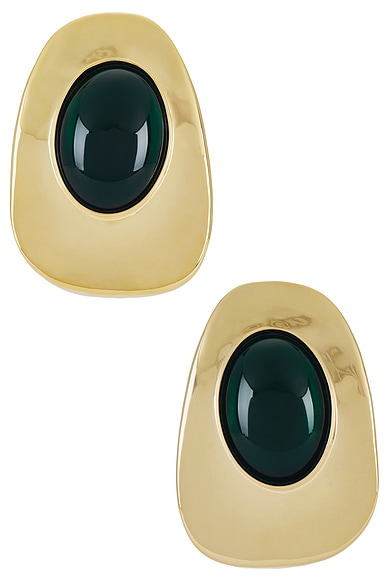 Saint Laurent Earrings in Or Laiton & Vert