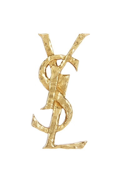 Saint Laurent Hammered Single Earring in Or Laiton