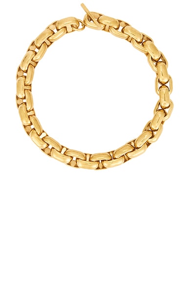 Saint Laurent Chunky Link Necklace in Vieil Or Laiton
