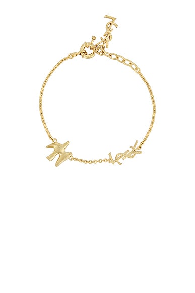Thin YSL & Dove Bracelet