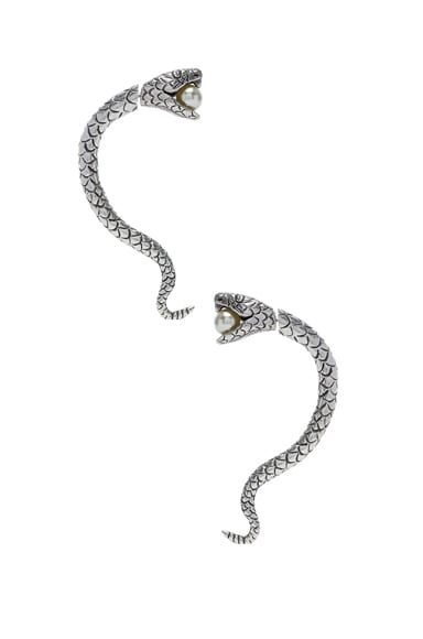 Pearl Snake Earrings