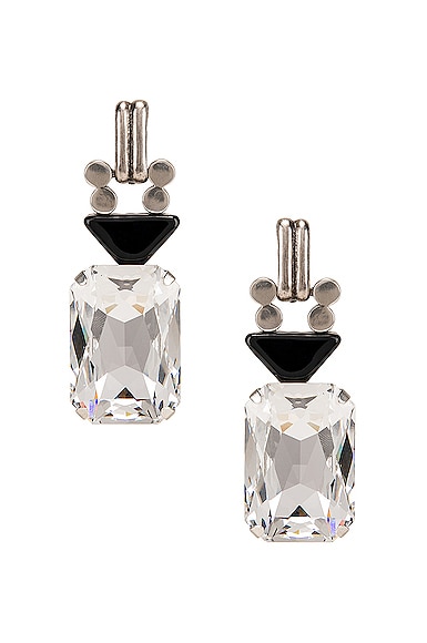 Crystal Stone Clip Earrings