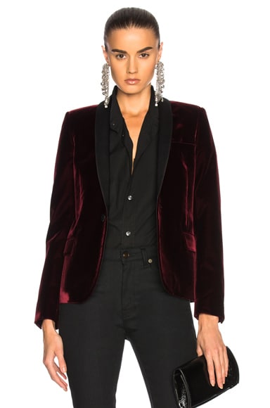 Velvet Single Button Blazer