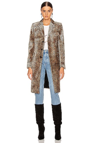 Saint laurent leopard coat hot sale
