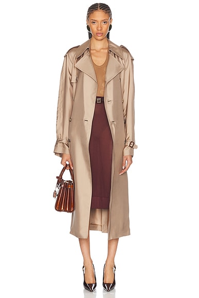 人気海外ブランドアイテム｜ファッション通販 Laurent Saint Belted FWRD | Beige in Coat Trench リップグロス
