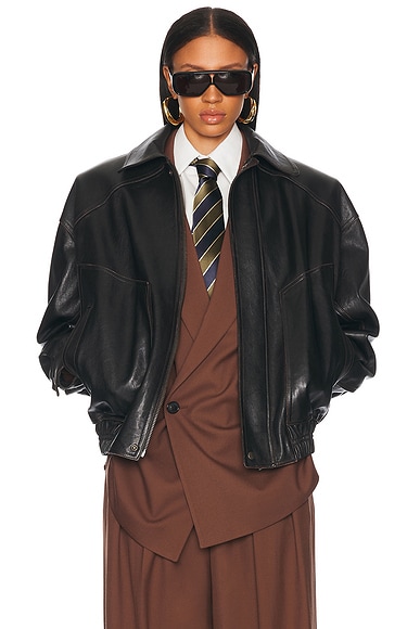 Saint Laurent Bomber Jacket in Reglisse & Auburn