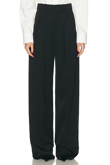 Saint Laurent Straight Leg Trouser in Noir
