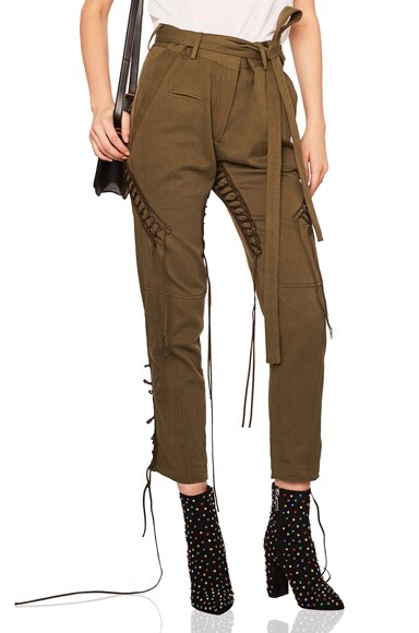 Lace Up Military Gabardine Pants