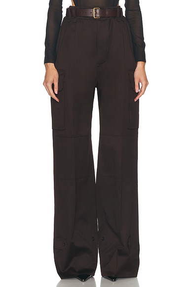 Saint Laurent Wide Leg Pant in Marron Vintage
