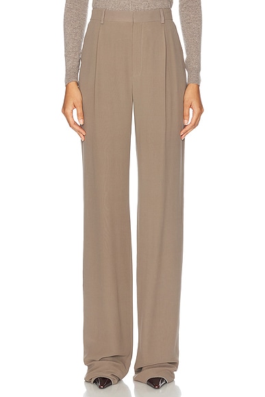 Saint Laurent Bootcut Trouser in Taupe