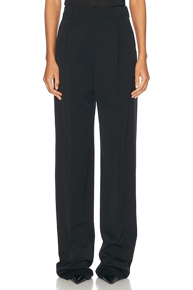 Saint Laurent Wide Leg Trouser in Noir