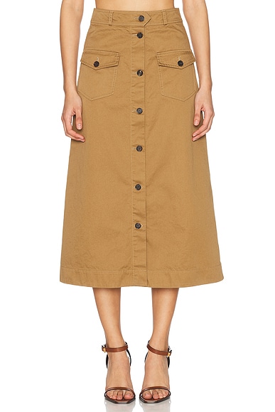 ワンピース TOTEME Women Mid Skirts 92500 252WRD0182FB0192 91052 Beige Toteme Varadero Skirt in Oat | FWRD