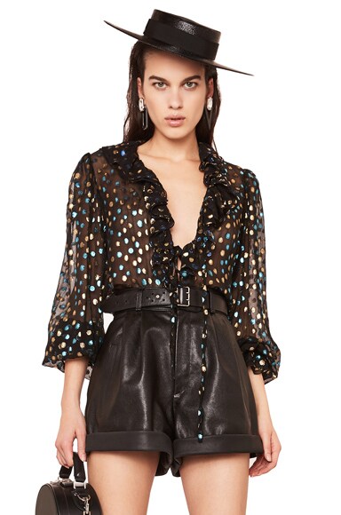 Ruffle Trim Blouse