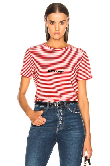 Striped Small Logo Tee