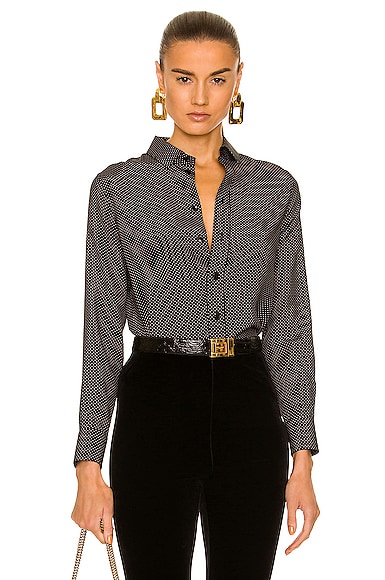 SAINT LAURENT 総柄ウエスタンシャツ 579104 Y509V シャツ トップス メンズ 『2年保証』