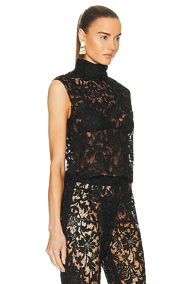 Saint Laurent Sleeveless Top In Noir