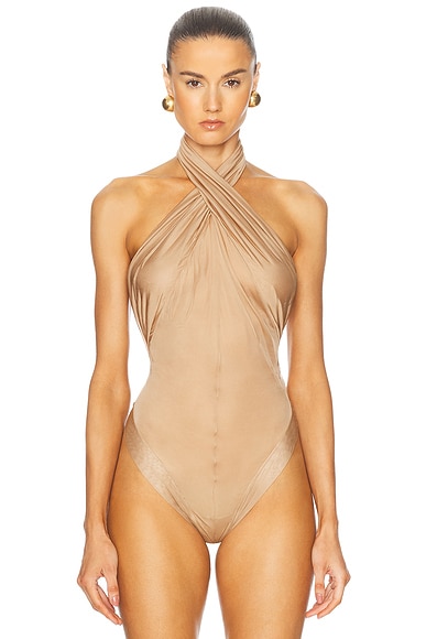Sleeveless Bodysuit in Noisette