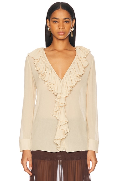 Long Sleeve Ruffle Blouse