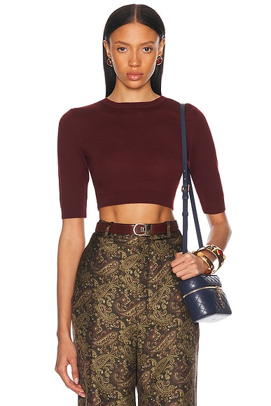 Saint Laurent Cropped Top in Bordeaux