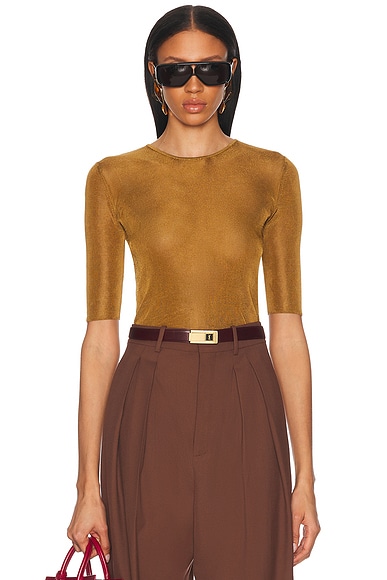 Saint Laurent Short Sleeve Top in Mordore