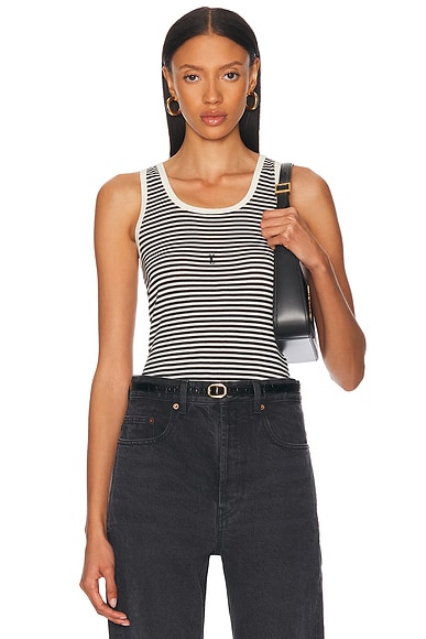 Tank Top in Noir & Naturel