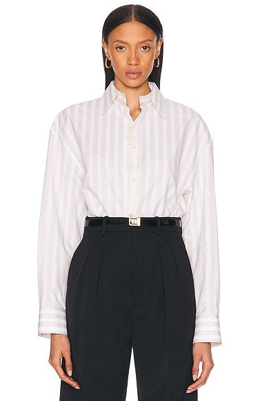 Saint Laurent Button Up Top in Craie Beige