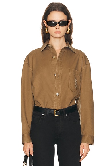 Saint Laurent Long Sleeve Shirt in Savane