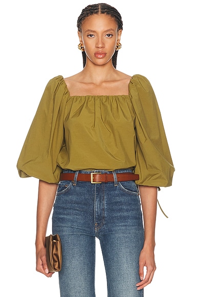 Saint Laurent Cropped Blouse in Mousse