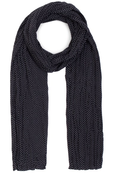 Pleated Crepe De Chine Dot Scarf