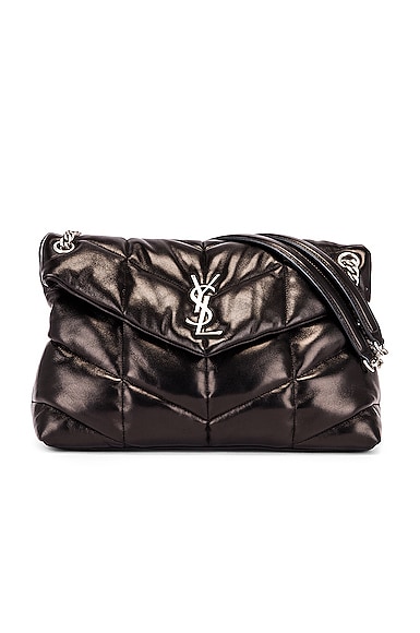 Saint Laurent Medium Monogramme Puffer Loulou Shoulder Bag in Black