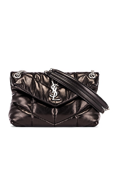 Saint Laurent Small Monogramme Puffer Loulou Shoulder Bag in Black