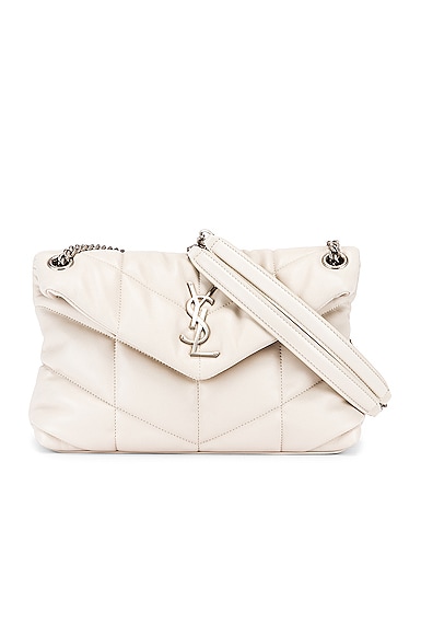 Saint Laurent Small Monogramme Puffer Loulou Shoulder Bag in Neutral