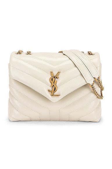 Saint Laurent Small Loulou Chain Bag in Blanc Vintage