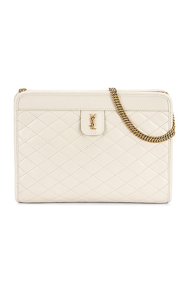 Victoire quilted leather clutch