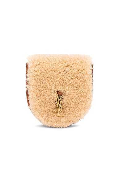 Saint Laurent Baby Kaia Coin Purse with Chain in Beige