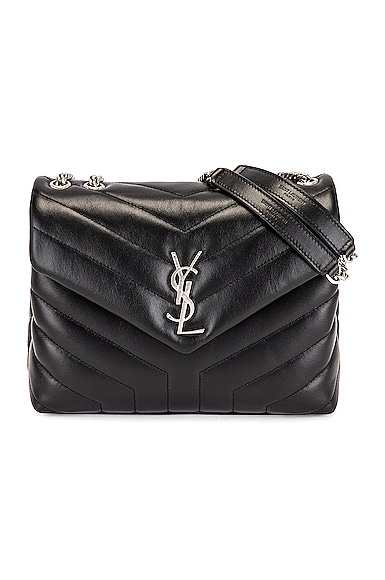 Saint Laurent Small Loulou Chain Bag in Nero