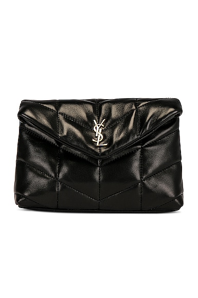 Saint Laurent Small Puffer Pouch in Nero