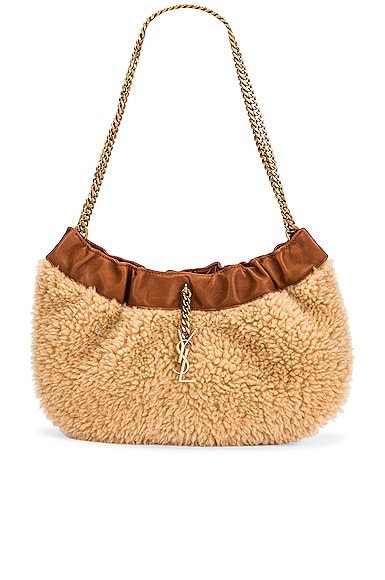 saint laurent mini pac pac in shearling and lambskin