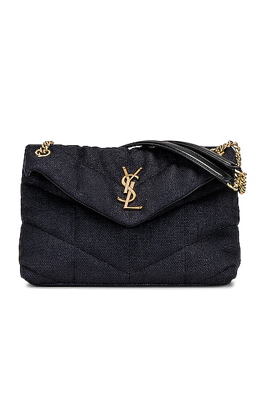 Saint Laurent Small Puffer Chain Bag in Navy