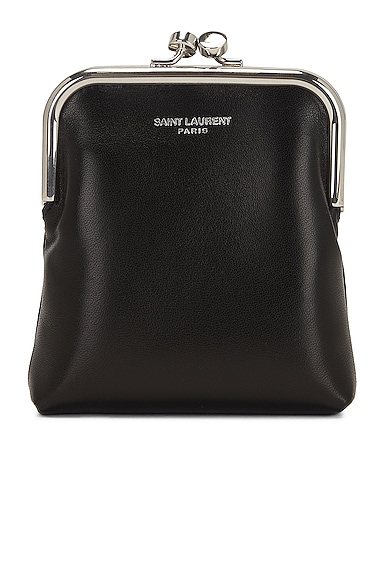 小物 saint laurent Saint Laurent Mini Sac Charniere Bag in Nero | FWRD